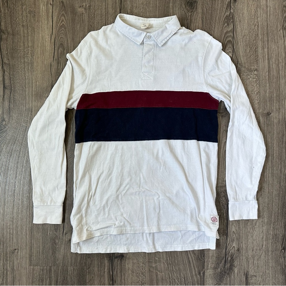 Men's Cotton On Long Sleeve Rugby Style Polo Shirt